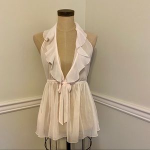 Adore Me Light Pink Halter Lingerie Set | Size Small